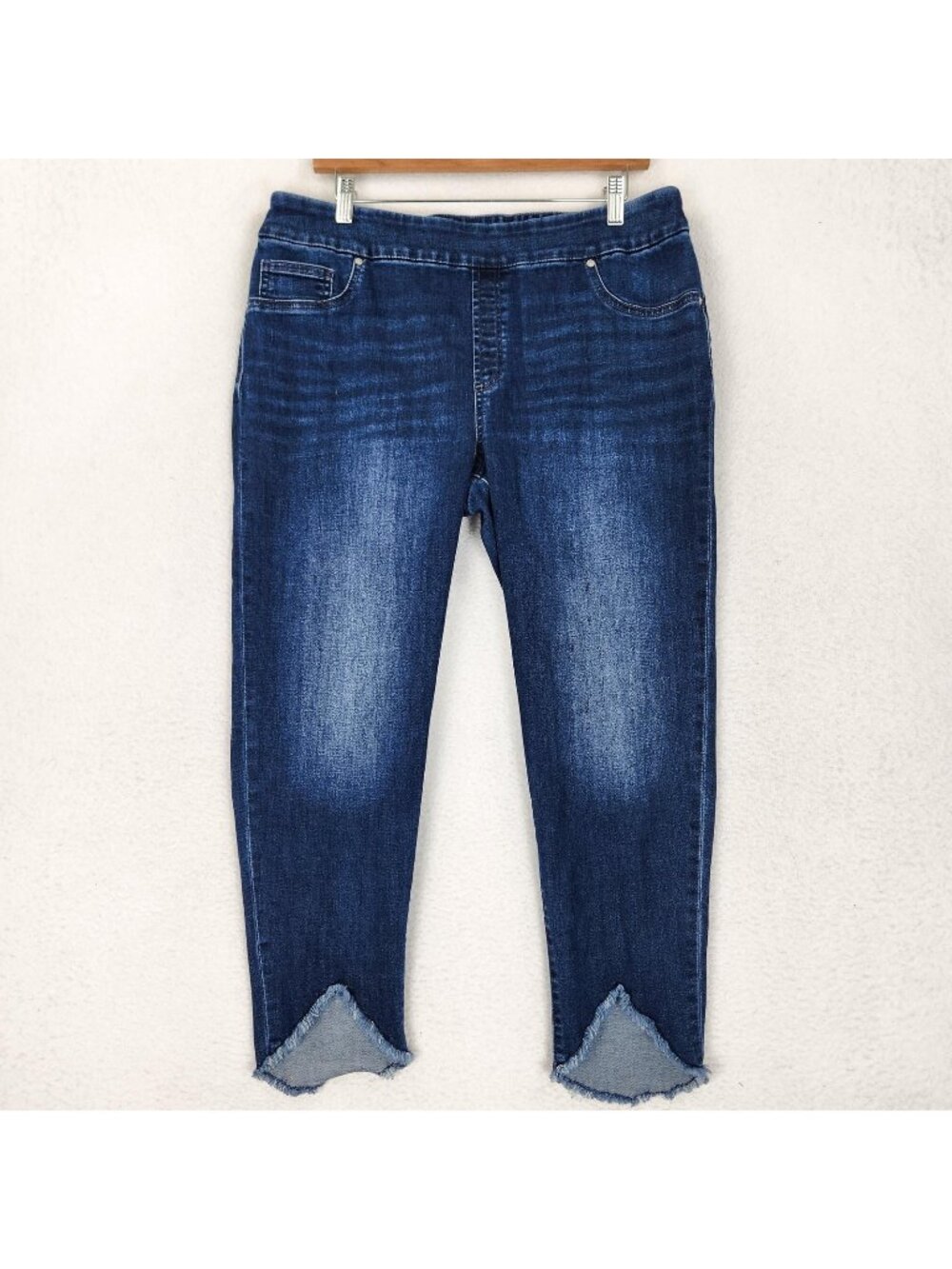 Chicos Jeans Womens 14P 2.5P Blue Pull On Jegging Ankle Mid Rise Stretch Denim